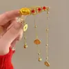 Accesorios para el Cabello Hanfu de Año Nuevo para Niños, Adornos para el Cabello de Estilo Tradicional, Pinzas Festivas para el Cabello para Jugar Mahjong, Pinzas Rojas de la Fortuna de Año Nuevo