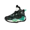 Fabricante Dropshipping Suela Gruesa Piel Zapatos de Baloncesto Prácticos para Niños Hebilla Giratoria Deportivos Frescos Antideslizantes para Exteriores Zapatos Nuevos