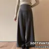 Pantalones de Maternidad Otoño Invierno Nuevo Estilo 2026 Coreanos Simples Casuales Sueltos de Lana Pierna Recta Pierna Ancha Pantalones Largos de Maternidad Gruesos