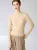 Suéter de cuello redondo 100% cachemira pura para mujer, nuevo estilo otoño e invierno, jersey de punto trenzado, suéter de cachemira ajustado