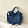 Nova Bolsa Tote de Sarja Simples e Versátil 2026 para Mulheres, Bolsa de Ombro de Grande Capacidade para o Dia a Dia, Bolsa de Mão Fashion para Compras