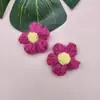 Decorações de Flores Pompons Finalizadas, Pequenos Enfeites de Lã Tricotados à Mão, Pequenas Decorações de Flores, Peças de Acessórios DIY