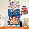 Cortina de lluvia de globos para cumpleaños de niño, decoración de escena con ambiente moderno, cascada de ceremonia de primer cumpleaños de niña, juego de cumpleaños