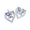 Qianseye S925 Plata Esterlina Circonita Corazón Mariposa Colgante Set de Aretes Simple Exportación Aliexpress Set Versátil
