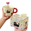 Caneca de cerâmica de desenho animado para drop-shipping, caneca de café de alta estética, presente prático para recém-casados e inauguração de casa, copo de água para eventos corporativos