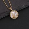 Amazon popular collar 12 Constelaciones personalidad femenina colgante de oro de 18K moda collar de concha INS N862