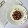 Hilo Terminado Crochet Muñeca Pan Adorno Hecho a Mano Dibujo Animado Forma de Comida Muñeca Llavero Colgante