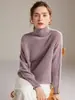 Suéter 100% cachemira pura, suéter de cuello alto grueso de 7 puntos para mujer, abrigo casual de invierno de cachemira completa con manga raglán, capa base de punto