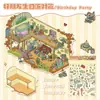 Pegatinas de Escena Miniatura Apilamiento Estéreo 3D Paisajismo DIY Decoración de Escritorio Hecha a Mano Material para Cuaderno Premios para Estudiantes de Primaria