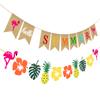 Decoração havaiana VERÃO flamingo flor tartaruga folha abacaxi glitter olá VERÃO Bandeira Burra