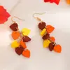 Pendientes de Hoja de Arce de Colores Adelgazantes Estilo Europeo y Americano para Mujer Colgante de Hoja de Arce Fresco y Versátil
