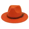 Fedora de lana de moda europea y americana con logotipo personalizado, fedora de jazz de estilo retro británico, sombrero de fieltro de ala plana unisex
