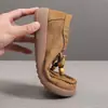 Zapatos Casuales de Cordones Birkenstock Estilo Británico Retro Nuevo para Mujer Primavera y Otoño Zapatos Planos Versátiles de Moda de Ante para Mujer