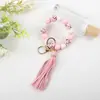 Pulsera de Muñeca con Cuentas de Silicona, Llavero, Colgante Anti-Pérdida para Bolso, Llave de Coche, Pulsera de Muñeca con Cuentas Octagonales Impresas de Venta Caliente Transfronteriza