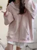 Jaqueta Suéter Jimo para Mulheres, Cardigã Casual Solto, Novo Estilo Primavera e Outono 2026, Blusa com Capuz Estilo Preguiçoso para Outono