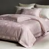 Conjunto de cama jacquard em relevo 100% algodão, estilo moderno de luxo leve, ultrassuave e amigo da pele, conjunto de quatro peças de algodão de fibra longa pura, Roman Manor