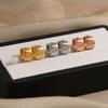 Pendientes de acero de titanio chapados en oro para mujer, con hebilla de oreja cepillada, personalidad minimalista, estilo retro transfronterizo de Europa y Estados Unidos