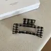 Série Xadrez Presilha Tubarão Estilo Coreano Simples e de Alta Qualidade Acessórios de Cabelo para a Cabeça Versátil Elegante Presilha de Flor na Parte de Trás da Cabeça