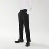 Pantalones Rectos Lisos Atmosféricos para Hombre de Otoño e Invierno Pantalones de Vestir para Hombre para el Trabajo Pantalones Básicos de Color Sólido Microelásticos