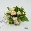 Flores Artificiales, Flores de Seda, Materiales Florales para Bodas, Decoración de Escena para Salón de Bodas, Colores Primaverales de Rosa y Cítricos, Elaboración de Ramos, Ramo de Novia
