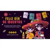 Tela de fondo para el Día de Muertos, decoración de ambiente para fiestas de festivales mexicanos, a prueba de viento, impermeable, que no se decolora Tela de fondo para el Día de Muertos