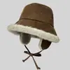Sombrero de Pescador con Protección para las Orejas de Felpa Otoño e Invierno Sombrero de Cubeta Grueso Abrigador Impermeable al Viento de Gamuza Sombrero de Invierno para Exteriores Resistente al Frío para Hombres y Mujeres