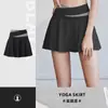 Falda corta de dos piezas con shorts de secado rápido anti-exposición, minifalda deportiva ajustada de tacto desnudo, conjunto casual para correr y fitness