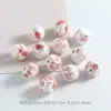 Contas Cerâmicas Cor-de-Rosa e Radiantes, Contas Assimétricas Fofas com Furo Reto, Acessórios para Pulseira de Material DIY, Lote de Contas e Contas Soltas