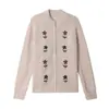 Cárdigan de Punto Grueso Otoño Invierno 2026 Chaqueta de Cuello Redondo de Moda Suéter Elegante y con Estilo para Mujer Tendencia