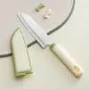 Cuchillo para Fruta de Acero Inoxidable para Uso Doméstico en Cocina, Cuchillo Pelador de Melón y Frutas, Cuchillo Portátil para Cortar Fruta para Exteriores con Funda