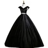 Vestido de noche negro para anfitriona, nuevo modelo 2026, vestido largo de lujo ligero de alta gama para ceremonias de adultos, exámenes de arte y actuaciones, con una falda elegante y voluminosa