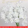 Rosas de Creme Simuladas de 3 Cabeças, Decoração de Fundo para Casamento, Arranjo de Flores para Guia de Estrada, Flores de Seda Estilo Europeu para Casamento, Flores Artificiais