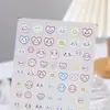 Celebridade da internet Adesivos de graffiti para unhas em relevo tridimensional dopamina linha amor rosto sorridente decorações adesivas coloridas para unhas