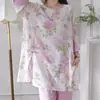 Familia Algodón Seda 2026 Nuevo Estilo Chino Pijama de Algodón Seda para Mujer, Conjunto de Manga Corta de Algodón Artificial Estilo Chino, Se Puede Usar Afuera, Estilo Delgado