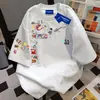Estilo Ins Tendencia Nacional Estilo Japonés Anime Estampado Manga Corta Mujer Marca de Moda Camiseta Verano 2025 Estilo Casual Holgado Cubre Vientre Top