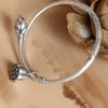 Produto Humano de Prata S990 Joias de Prata Estilo Étnico Fosco Clássico Pulseira de Lótus Feminina Joias Manuais Transfronteiriças
