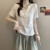 Camiseta preta de manga curta com decote em V para mulheres, novo estilo verão 2026, acinturada, modeladora, justa, top único