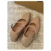 Zapatos de cuero bajos retro franceses de moda para mujer, primavera y otoño 2026 nude punta suave charol hebilla elegantes zapatos de vestir