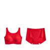 Caja de traje de lencería roja para año de nacimiento, pecho pequeño, talla grande, sin costuras, Año Nuevo, traje de sujetador y bragas de novia