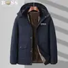 Venda Quente Americana Veludo Espessado Comprimento Médio Roupa de Inverno para Avôs de Meia-Idade e Idosos Novo Casaco de Algodão Quente de Inverno em Estoque