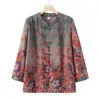 Camisa de Verão com Manga Três Quartos Plus Size para Mulheres de Meia-Idade e Idosas
