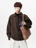 Estilo Old Money Camisa Listrada Retrô Masculina Outono Toque de Luxo Camisa de Manga Longa Toque Relaxado Top Outerwear Bonito de Canalha Lapela