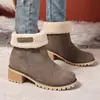 Comercio exterior europeo y americano talla grande 2026 invierno nuevo botas de nieve de felpa con tacón grueso para mujer, botas cortas de toalla cálidas, zapatos de algodón para mujer