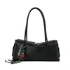 Bolso tejido tipo baguette vintage para mujer, nuevo modelo 2026, sensación de alta gama, bolso de mano con almohadilla para el hombro, gran capacidad, adecuado para el trabajo, bolso de axila