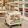 Carrito de Compras Doméstico de Gran Capacidad con Ruedas, Carrito de Camping Portátil Plegable para Comestibles y Entrega de Paquetería