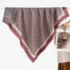 Pañuelo cuadrado de terciopelo de doble cara, dos tonos, estampado de leopardo, de alta gama, vintage de los 90, chal cálido para mujer, pañuelo de cuello de lujo ligero