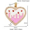 S55 Nuevo Popular Europeo y Americano Concha Corazón Rojo Amor Colgante Pequeño con Zircón