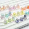 Pendientes de campana pequeña de dos colores con baño de color UV, hechos a mano, hechos a mano, hechos en casa, con agujero para colgar, cadena para teléfono móvil, accesorios de joyería con cuentas