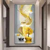 Pintura Decorativa Moderna Simple de Puerta en Porche de Alce Sala de Estar Pasillo Pintura Colgante Mural Vertical Pintura de la Suerte Feng Shui