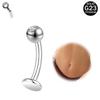 Piercing de Umbigo F136 Titânio Base Plana Barra Curva Piercing de Barriga Liga de Titânio G23 Rosca Interna Stud para Sobrancelha 14g Joias para Body Piercing
